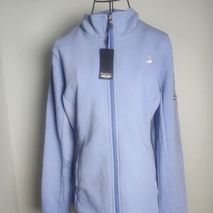 NWT Straight Down Blue Ribbed Full Zip Golf Jacket Size L